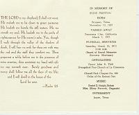  Funeral program for Irene Preston.